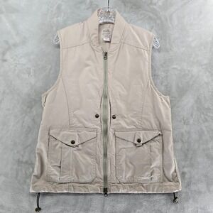 Vintage Filson Utility Vest Large Tan Full Zip Multi Pocket Gorpcore Made in USA